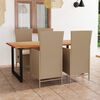 vidaXL 5 Piece Patio Dining Set with Cushions Poly Rattan Beige