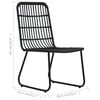 vidaXL Bistro Set Black, Transparent PE rattan, powder-coated steel, glass
