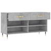 vidaXL Shoe Bench Concrete Grey Engineered Wood, Iron Medium Shoe Bench