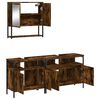 vidaXL Bathroom Furniture Set Smoked Oak