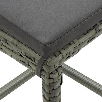 vidaXL 3 Piece Patio Bar Set with Cushions Gray