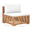 vidaXL 9 Piece Patio Lounge Set with Cream Cushion Solid Teak Wood