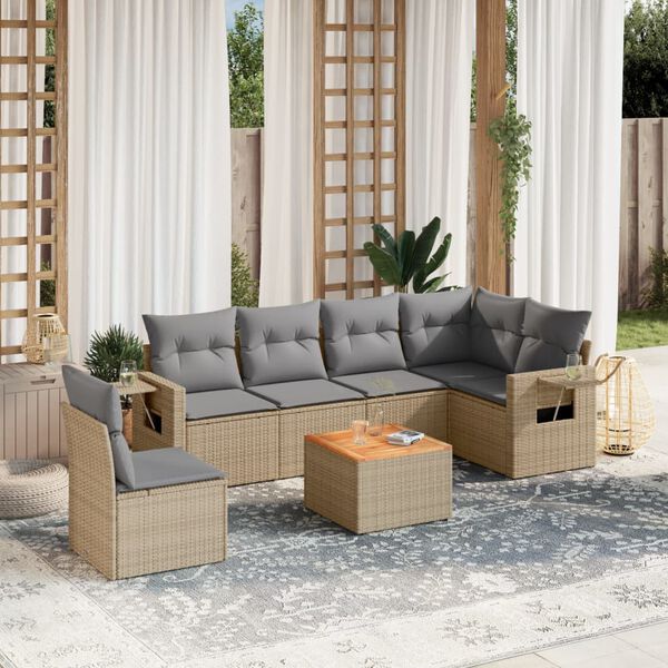 vidaXL Garden Sofa Set Beige