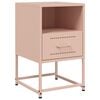vidaXL Bedside Cabinet Set of 2 Pink Steel Bedside Cabinet Rectangular