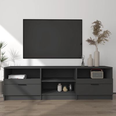 vidaXL TV Cabinet Black 59.1"x13.2"x17.7" Engineered Wood