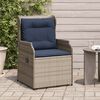 vidaXL Reclining Patio Chair Set of 2 Gray PE Rattan Medium