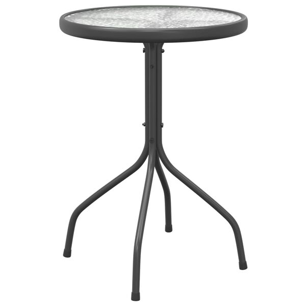 vidaXL Garden Table Anthracite Steel, Glass Small Durable Garden Table