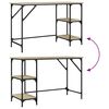 vidaXL Desk Sonoma oak Engineered wood, Metal Medium Adjustable Feet