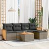 vidaXL Garden Sofa Set Grey, Dark Grey PE rattan, Solid Acacia wood Large
