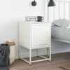 vidaXL Bedside Cabinet White 14.2"x15.4"x23.8" Steel