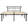 vidaXL Bed Frame Black Powder-coated metal, plywood Double Durable
