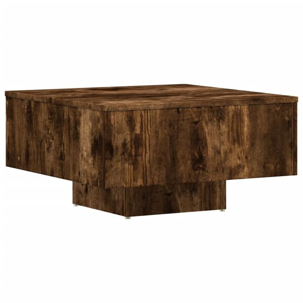 vidaXL Coffee Table Smoked Oak Engineered Wood 23.6x23.6 in Durable