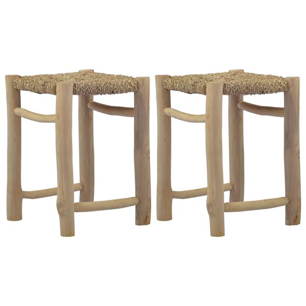 vidaXL Stools 2 pcs Brown Seagrass