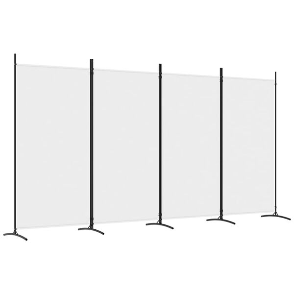vidaXL 4-Panel Room Divider White 136.2"x70.9" Fabric