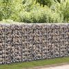 vidaXL Gabion Wall with Covers Galvanized Steel 118.1"x11.8"x39.4"