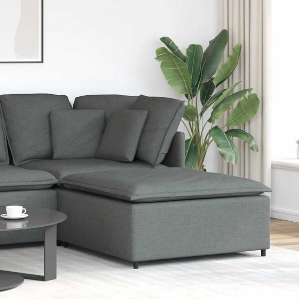 vidaXL Modular Sofa Dark Grey Fabric (100% Polyester) 39.4x39.4x18.9 in