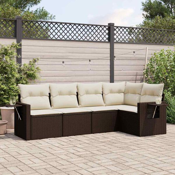 vidaXL Garden Sofa Set Brown