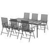 vidaXL Garden Dining Set Anthracite Powder-Coated Steel