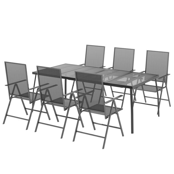 vidaXL Garden Dining Set Anthracite Powder-Coated Steel