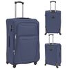 vidaXL 3 Piece Soft Case Trolley Set Navy Blue