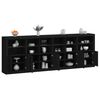 vidaXL Sideboard with LED Lights Black 111.4"x14.6"x39.4"