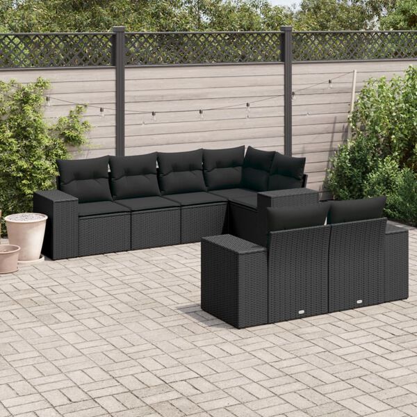 vidaXL Garden Sofa Set Black