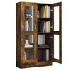 vidaXL Vitrine Cabinet Smoked Oak 32.5"x12"x59.1" Engineered Wood
