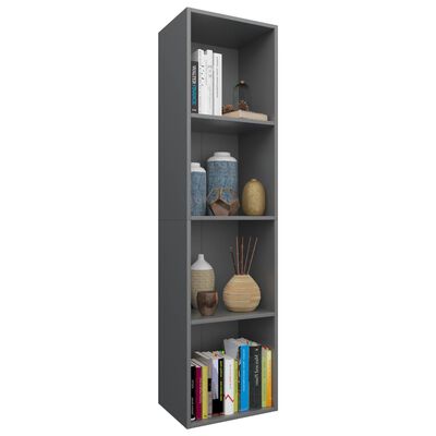vidaXL Book Cabinet/TV Cabinet Gray 14.2"x11.8"x56.3" Engineered Wood