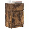 vidaXL Bedside Cabinet Smoked Oak Engineered Wood Medium Bedside Cabinet