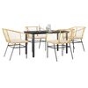 vidaXL Garden Dining Set Brown PE Rattan 5 Piece Set