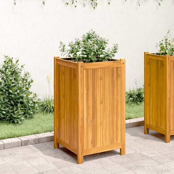 vidaXL Garden Planter Natural wood Solid acacia wood Medium Durable