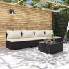vidaXL Garden Lounge Set Black, Cream