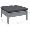 vidaXL Garden Lounge Set Gray Solid pine wood, fabric (100% polyester)