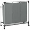 vidaXL Laundry Basket with Wheels 3 Compartments Grey