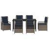 vidaXL Garden Dining Set 7 pcs Gray poly rattan