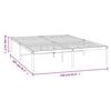 vidaXL Bed Frame White Powder-coated steel King Size Bed Frame