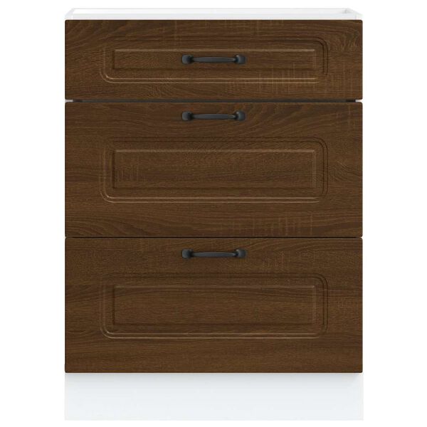 vidaXL Kitchen Base Cabinet Brown Oak Engineered Wood Medium