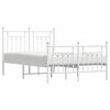 vidaXL Bed Frame White Powder-Coated Steel 47.2 x 78.7 in Bed Frame