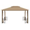 vidaXL Gazebo with Sidewalls&Double Roofs 9.8x13.1' Taupe