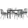 vidaXL Garden Dining Set Grey PE Rattan 4-Seater UV-Resistant Materials