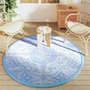 vidaXL Outdoor Carpet Baby Blue Polypropylene (PP) &Oslash;63.0 in Reversible