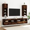vidaXL TV Cabinet Smoked Oak Engineered Wood and Glass Medium TV Cabinet