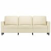 vidaXL 3-seater Sofa Cream Faux leather, metal, textilene 3-Seater