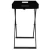 vidaXL Folding Table Black MDF, Iron 18.9x13.4x24.0 in Foldable Modern