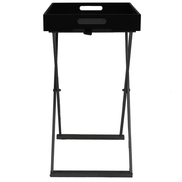 vidaXL Folding Table Black MDF, Iron 18.9x13.4x24.0 in Foldable Modern