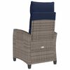 vidaXL Reclining Garden Chair Grey, Navy Blue