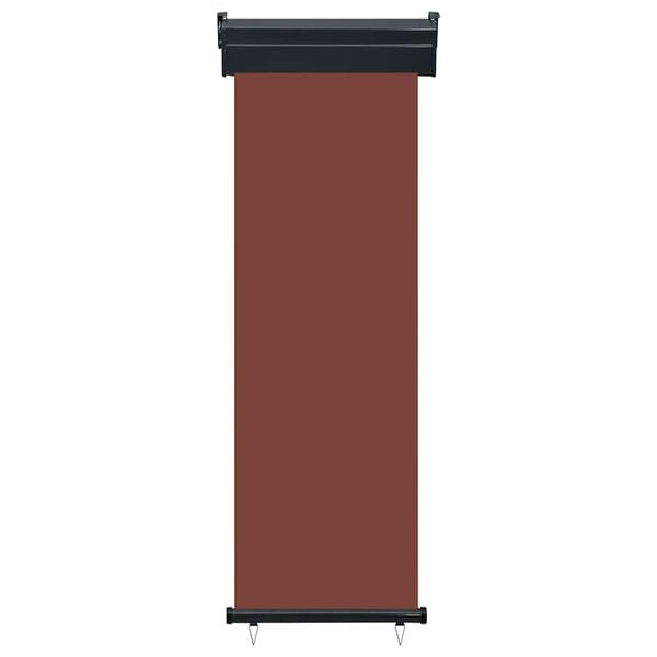 vidaXL Balcony Side Awning Brown Steel 25.6 x 98.4 in Retractable