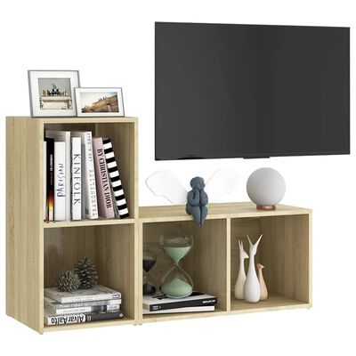 vidaXL TV Cabinets 2 pcs Sonoma Oak 28.3"x13.8"x14.4" Chipboard