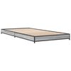 vidaXL Bed Frame Grey Sonoma Engineered wood, metal, plywood Twin Tough