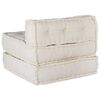 vidaXL Pouffe Cream Cotton Compact Modular Pouffe Square Modern